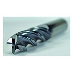 3/8 Dia. x 2-1/2 Overall Length 4-Flute .020 C/R Solid Carbide SE End Mill-Round Shank-Center Cut-AlCrN - All Tool & Supply