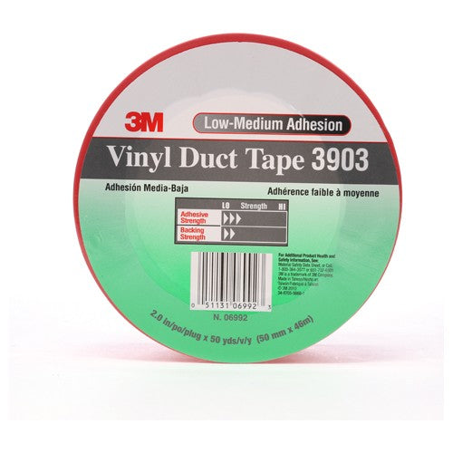 3M Vinyl Duct Tape 3903 Red 2″ × 50 yd 6.5 mil 2 Individually Wrapped Conveniently Packaged - All Tool & Supply