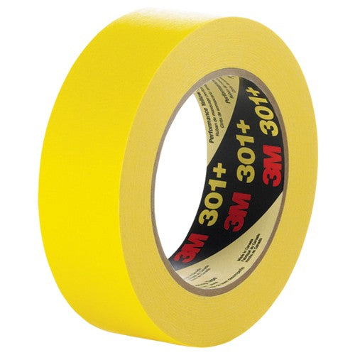 3M Performance Yellow Masking Tape 301+ 12 mm × 55 m 6.3 mil - All Tool & Supply