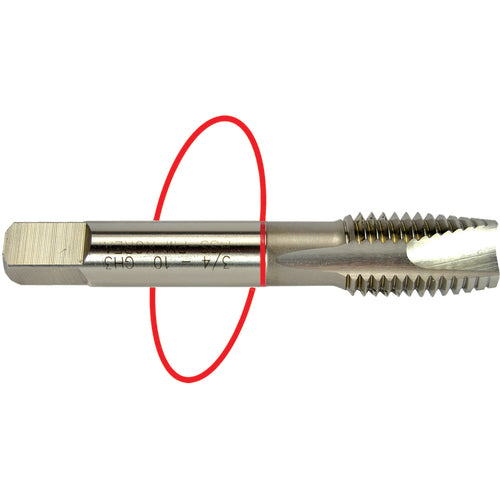 ‎4-40 Dia-H2-2 FL-Std Spiral Point Tap - Red Ring - All Tool & Supply