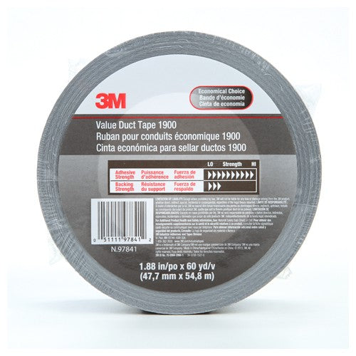 3M Value Duct Tape 1900 Silver 1.88″ × 60 yd 5.8 mi - All Tool & Supply