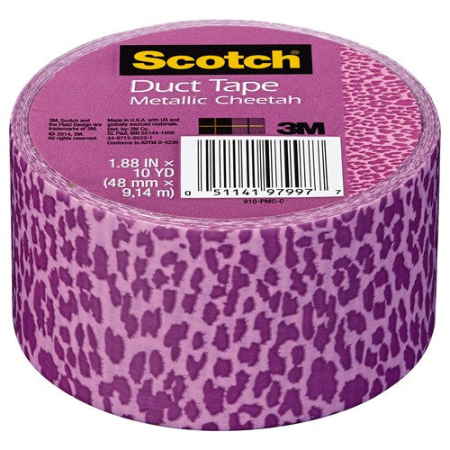 1.88 in × 10 yd Scotch(R) Duct Tape 910-PMC-C Purple Metallic Cheeta Alt Mfg # 97997 - All Tool & Supply