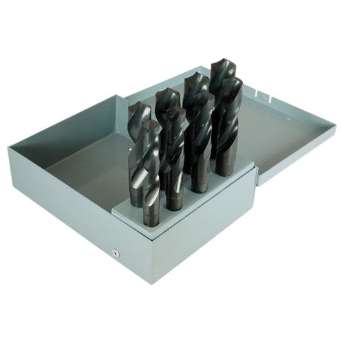 ‎9/16-1 RHS / RHC HSS 118 Degree Radial Point 1/2 Reduced Shank Silver & Deming Drill Set - Steam Oxide - Exact Industrial Supply