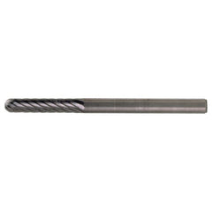 SC-51 Standard Cut Solid Carbide Bur-Cylindrical with Ball Nose - Exact Industrial Supply