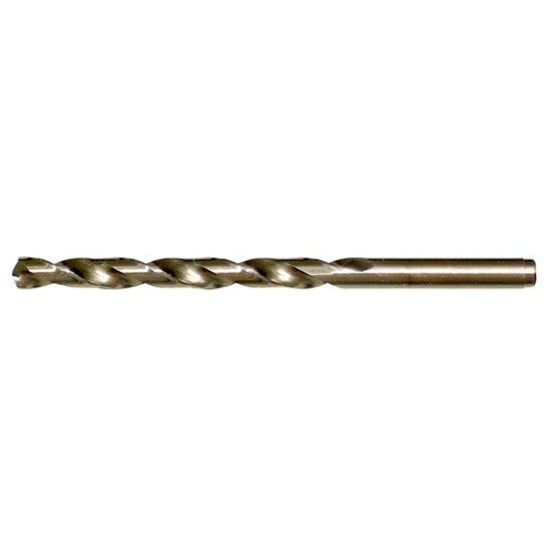 #15 RHS / RHC HSS-CO 8% (M42) 135 Degree Split Point Cobalt Heavy Duty Jobber Length Drill - Straw / Gold Oxide - Exact Industrial Supply