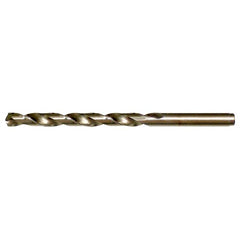 #15 RHS / RHC HSS-CO 8% (M42) 135 Degree Split Point Cobalt Heavy Duty Jobber Length Drill - Straw / Gold Oxide - Exact Industrial Supply