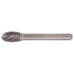 SE-3 Double Cut Solid Carbide Bur-Egg Shape - Exact Industrial Supply