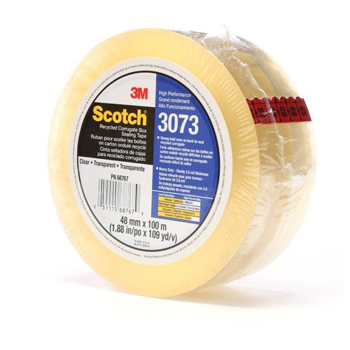 Scotch Recycled Corrugate Box Sealing Tape 3073 Clear 48 mm × 100 m - All Tool & Supply