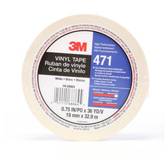 3M Vinyl Tape 471 White 3/4″ × 36 yd 5.2 mil Individually Wrapped Conveniently Packaged - All Tool & Supply