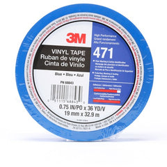 3M Vinyl Tape 471 Blue 3/4″ × 36 yd 5.2 mil Individually Wrapped Conveniently Packaged - All Tool & Supply