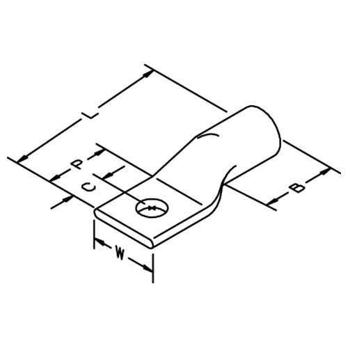 3M Scotchlok Copper One Hole Lug 30018 up to 35 kV 4 AWG Stud Size #10 (5) Gray - All Tool & Supply