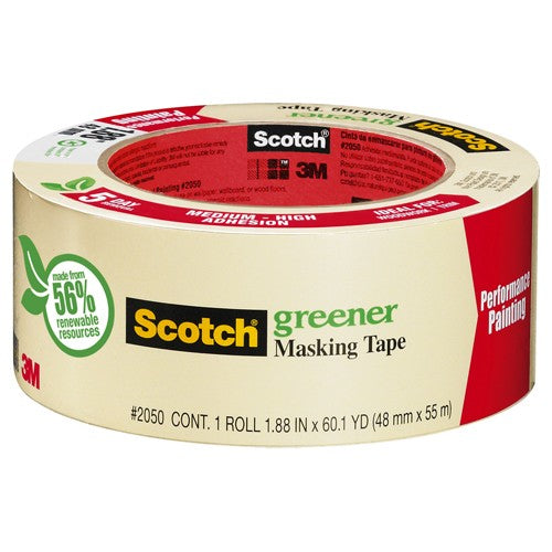 ‎Scotch Greener Masking Tape for Performance Painting 2050-72A 2.82″ × 60.1 yd (72 mm × 55 m) - All Tool & Supply