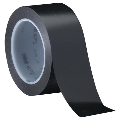 3M Vinyl Tape 471 Black 3/4″ × 36 yd 5.2 mil Individually Wrapped Conveniently Packaged - All Tool & Supply