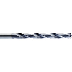 10.8 mm Dia. × 12 mm Shank × 71 mm Flute Length × 118 mm OAL, 5xD, 140°, TA, 2 Flute, Coolant Thru, Round Solid Carbide Drill - Exact Industrial Supply