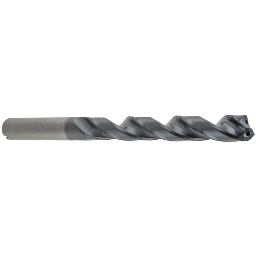 8.1 mm Dia. × 10 mm Shank × 95 mm Flute Length × 142 mm OAL, 8xD, 140°, TA, 2 Flute, Coolant Thru, Round Solid Carbide Drill - Exact Industrial Supply