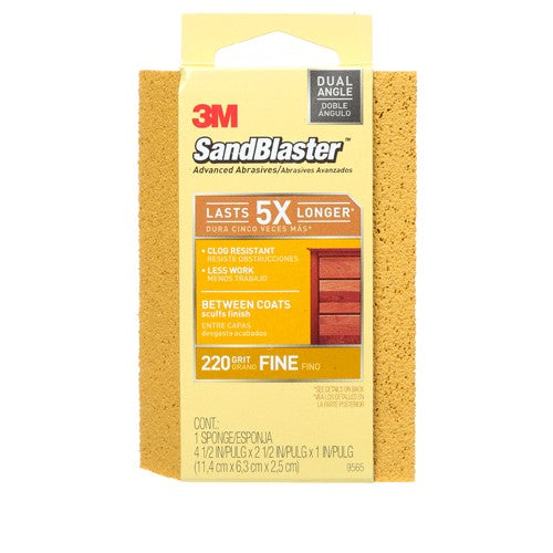 3M SandBlaster EDGE DETAILING Sanding Sponge 9565 220 grit 4 1/2″ × 2 1/2 × 1″ - All Tool & Supply