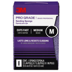 ‎3M Pro Grade Precision Faster Sanding Block Sponge 24000TRIP-M-B 2-5/8″ × 3.75″ × 1″ Medium - All Tool & Supply