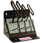 10 Piece - 3/32 - 3/8" T-Handle Style - 9'' Arm- Hex Key Set with Plain Grip in Stand - All Tool & Supply