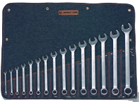 Wright Tool Fractional Combination Wrench Set -- 15 Pieces; 12PT Chrome Plated; Includes Sizes: 5/16; 3/8; 7/16; 1/2; 9/16; 5/8; 11/16; 3/4; 13/16; 7/8; 15/16; 1; 1-1/16; 1-1/8; 1-1/4"; Grip Feature - All Tool & Supply