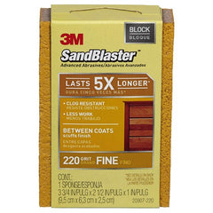 ‎3M SandBlaster Advanced Sanding Sanding Sponge 20907-220 220 grit 3-3/4″ × 2-1/2 × 1″ - All Tool & Supply