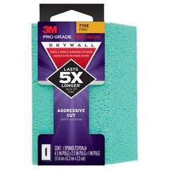 3M Pro Grade Precision Drywall Edge Detailing Angled Sanding Sponge Fine grit 30904FPSA 2.5 × 4.5 × 1″ - All Tool & Supply