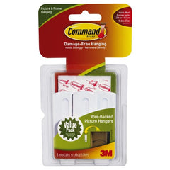 Command Wire Back Picture Hangers Value Pack 17043-ES 3 hangers 6 strips - Exact Industrial Supply