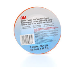 3M General Purpose Vinyl Tape 764 Orange 2″ × 36 yd 5 mil Individually Wrapped Conveniently Packaged - All Tool & Supply