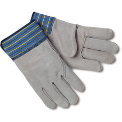 ‎Select Shoulder Leather Palm Gloves - Full Leather Back - 2-1/2″ Plasticized Safety Cuff - Size Medium - All Tool & Supply