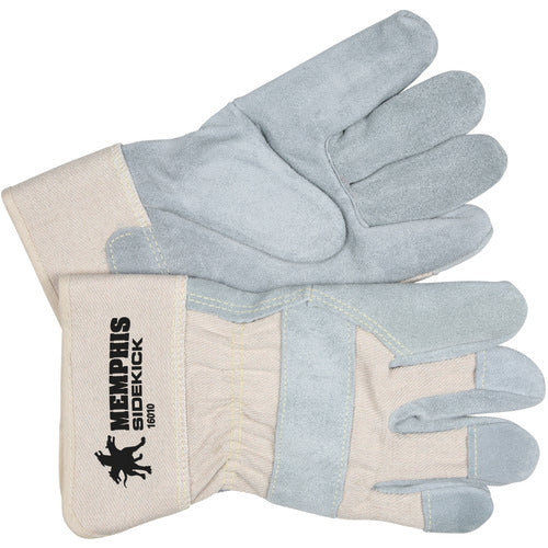 ‎Sidekick Gloves - Select Side Split Leather - White Back - 2-1/2″ Safety Cuff - Size Large - All Tool & Supply