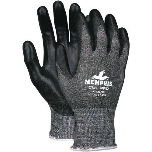 MCR Safety Cut Pro Glove - 13 Gauge HyperMax Shell - Black PU Coated Palm and Fingertips - Size X-Large - All Tool & Supply