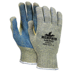 MCR Safety Cut Pro Hero Gloves - 7 Gauge Kevlar / Stainless Steel / Nylon - PVC Dots Palm Side - Size X-Large - All Tool & Supply