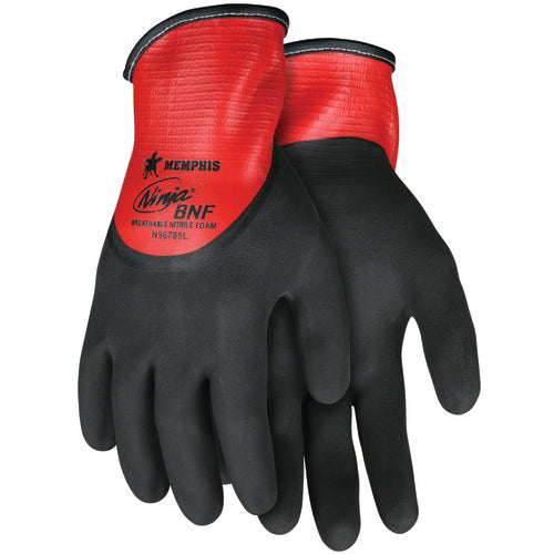 Ninja BNF Gloves with NFT Coating - 18 Gauge Nylon/Spandex - Full Nitrile Dip - Second Coating BNF - Size X-Large - All Tool & Supply