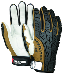 Predator Foam Padded Cow Grain Leather Palm, Tire Tread TPR Coating Gloves - Size Medium - All Tool & Supply