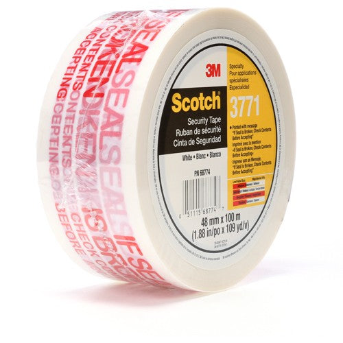 Scotch Printed Message Box Sealing Tape 3771 White 48 mm × 100 m - All Tool & Supply