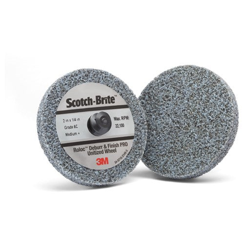 Scotch-Brite Roloc Deburr and Finish PRO Unitized Wheel TR 2″ × 1/4″ x NH 6C MED+ - All Tool & Supply