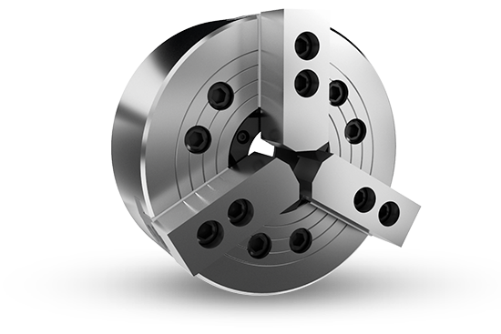 Auto Strong N-200 Series 3-jaw through-hole power chuck (adapter excluded) - Part # N-215 - Exact Industrial Supply