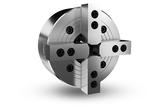 Auto Strong NIT-200 Series 4-jaw through-hole power chuck (adapter excluded) - Part # NIT-206 - Exact Industrial Supply