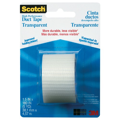 Scotch Transparent High Performance Duct Tape 2105-CD 1.5″ × 5 yd (38.1 mm × 4.57 m) - All Tool & Supply