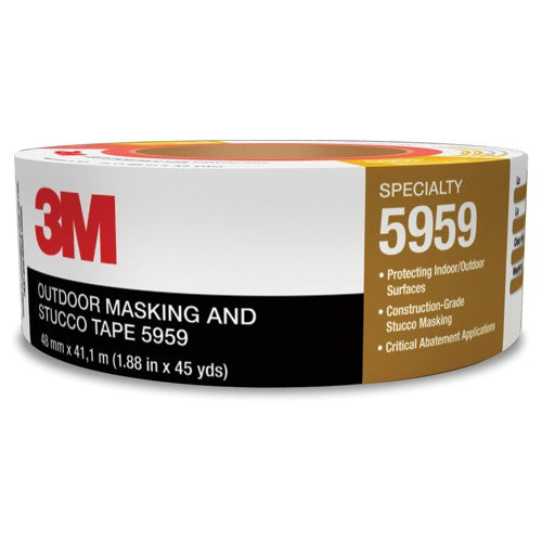 3M Outdoor Masking and Stucco Tape 5959 Red 48 mm × 41.1 m 12.0 mil Conveniently Packaged - All Tool & Supply