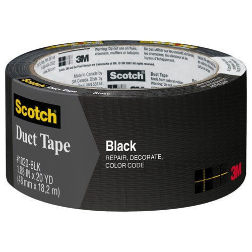 3M Duct Tape Black 3920-BK 1.88″ × 20 yd (48 mm × 18 2 m) - All Tool & Supply