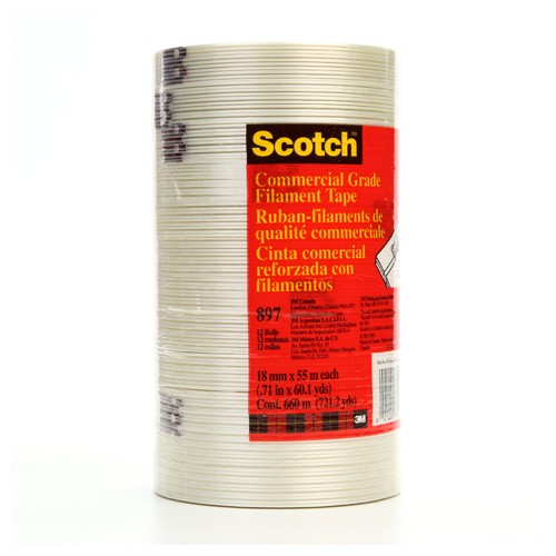 Scotch Filament Tape 897 Clear 18 mm × 55 m 5 mil - All Tool & Supply