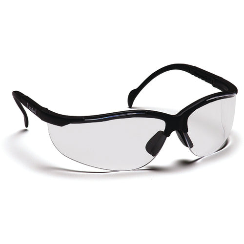 Safety Glasses - Clear Lens, Black Frame, Venture II Style - All Tool & Supply