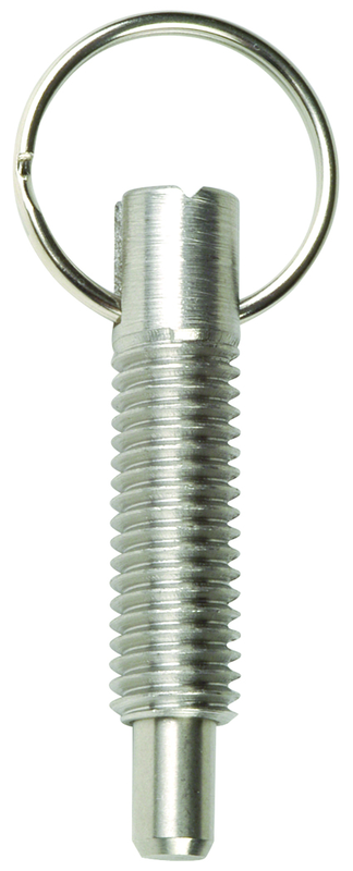 Hand Retractable Spring Plunger with Pull Ring - 1.25 lbs Initial End Force, 5 lbs Final End Force (5/8-11 Thread) - All Tool & Supply