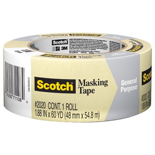 ‎Scotch Contractor Grade Masking Tape 2020-48MP 1.88″ × 60.1 yd (48mm × 55m) - All Tool & Supply