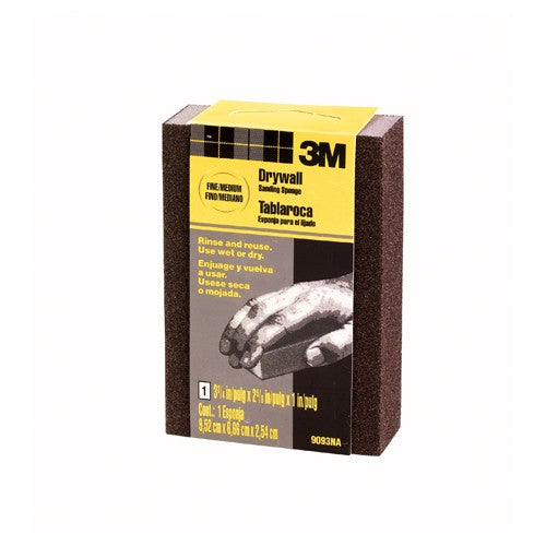 3M Drywall Sanding Sponge 9093DC Dual Grit Block 3 3/4″ × 2 5/8″ × 1″ Fine/Medium - All Tool & Supply