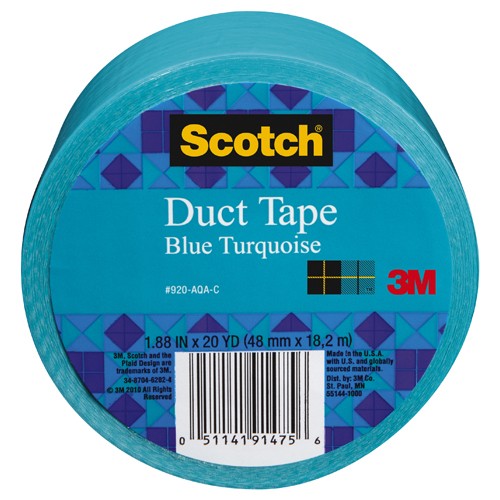 Scotch Duct Tape 920-AQA-C 1.88″ × 20 yd (48 mm × 18 2 m) Aqua - All Tool & Supply