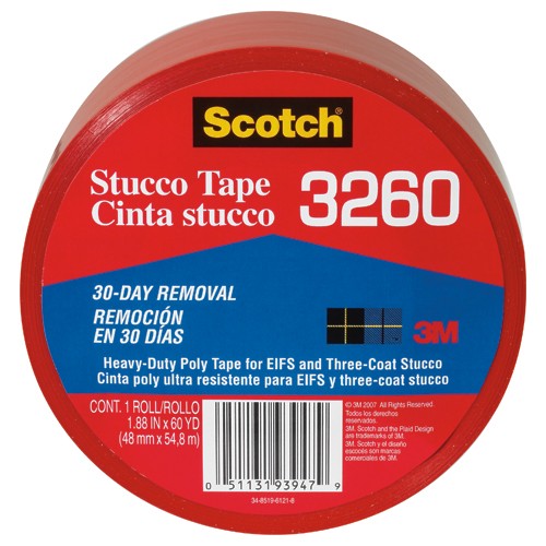 Scotch Stucco Tape 3260-A 1.88″ × 60 yd (48 mm × 54.8 m) Stucco Tape - All Tool & Supply