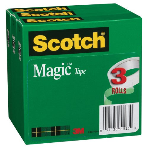 ‎Scotch Magic Invisible Tape 810-3PK 3/4″ × 36 yd × 0″ (19 mm × 32 9 m) - All Tool & Supply