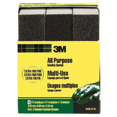 ‎3M General Purpose Sanding Sponge 907NA-3P-CC 3 3/4″ × 2 5/8″ × 1″ Dual Grit Extra Fine/Fine - All Tool & Supply