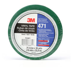 3M Vinyl Tape 471 Green 3/4″ × 36 yd 5.2 mil Individually Wrapped Conveniently Packaged - All Tool & Supply